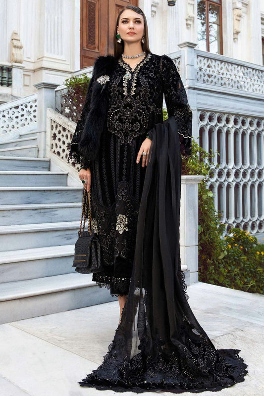 Black Colour Rayon Semi Stitched Pakistani Suit