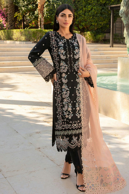 Black Colour Rayon Semi Stitched Pakistani Suit