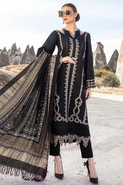 Black Colour Rayon Semi Stitched Pakistani Suit