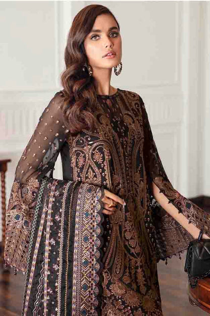 Black Colour Semi Stitched Faux Georgette Pakistani Suit VSSM1140706