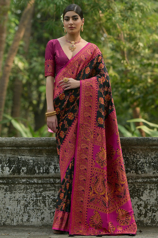 Black-Colour-Woven-Work-Pashmina-Silk-Saree-VSSD1260025