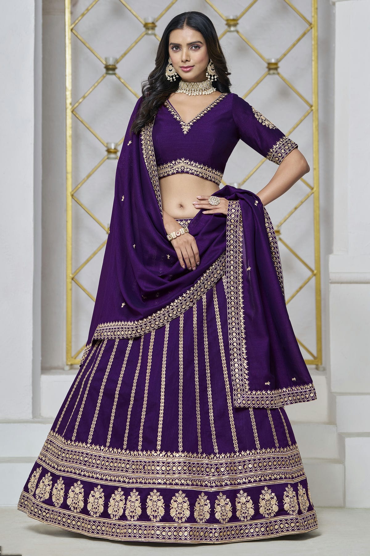 Blue Colour Art Silk Lehenga Choli