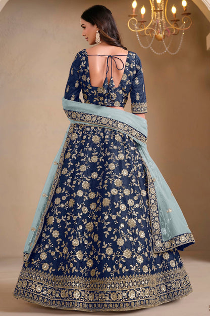 Blue Colour Art Silk Lehenga Choli VSLC1050689