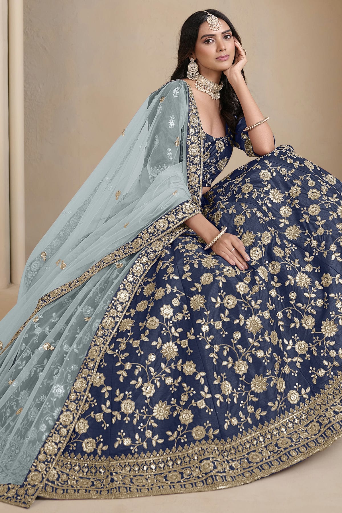 Blue Colour Art Silk Lehenga Choli VSLC1050689