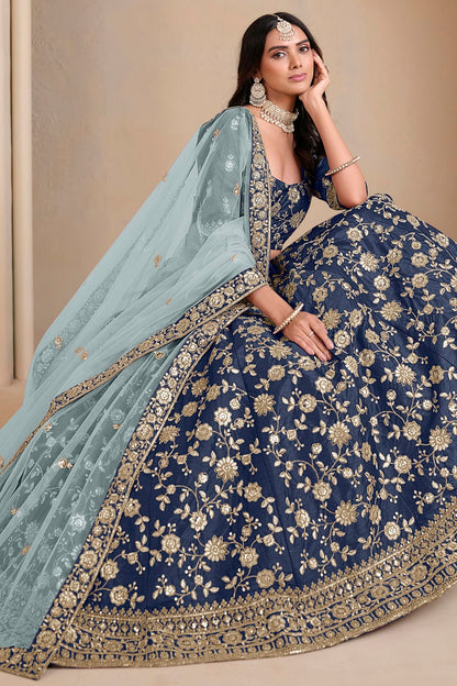 Blue Colour Art Silk Lehenga Choli VSLC1050689