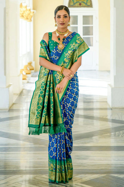 Blue Colour Banarasi Silk Saree