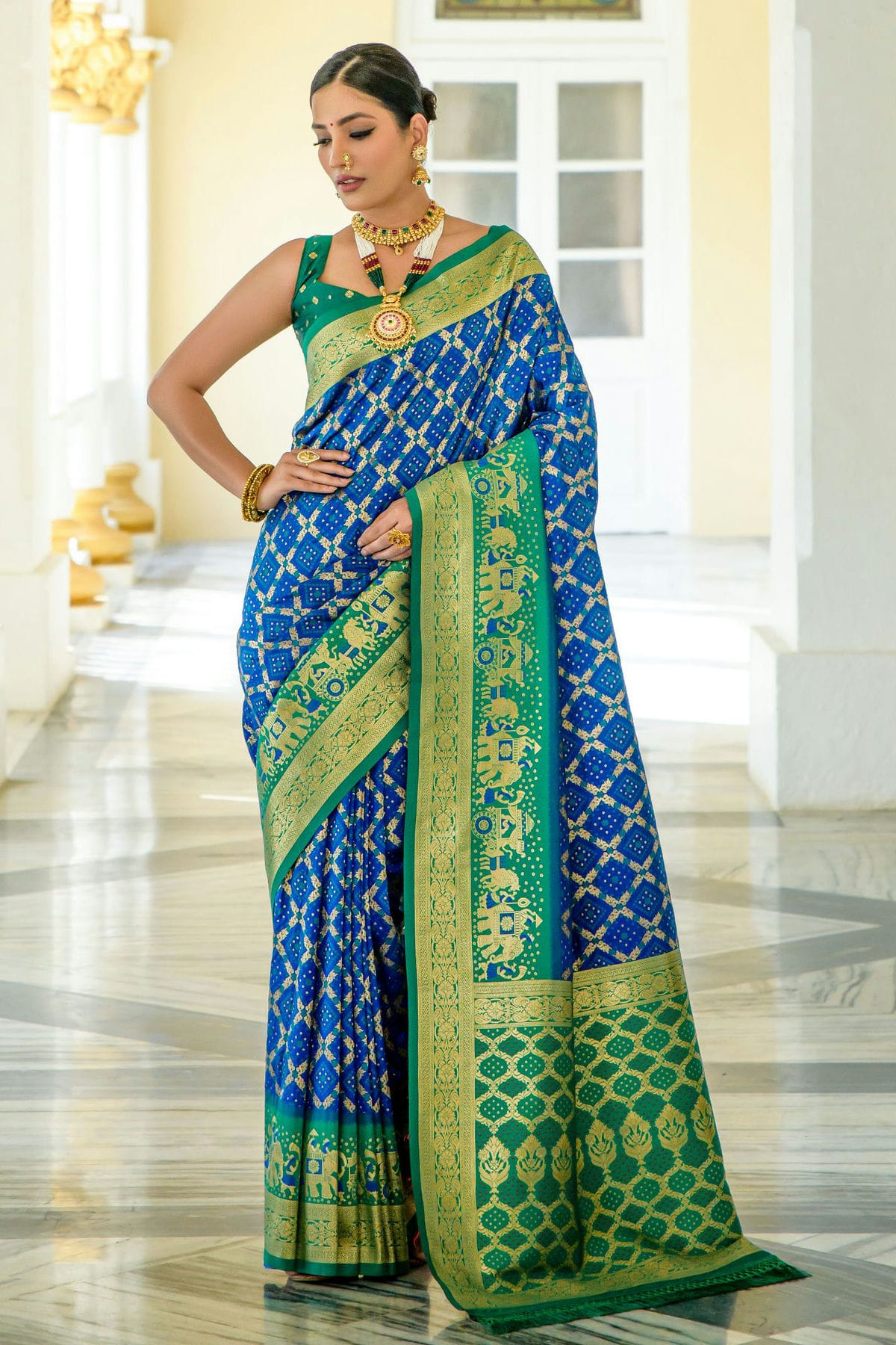 Blue Colour Banarasi Silk Saree