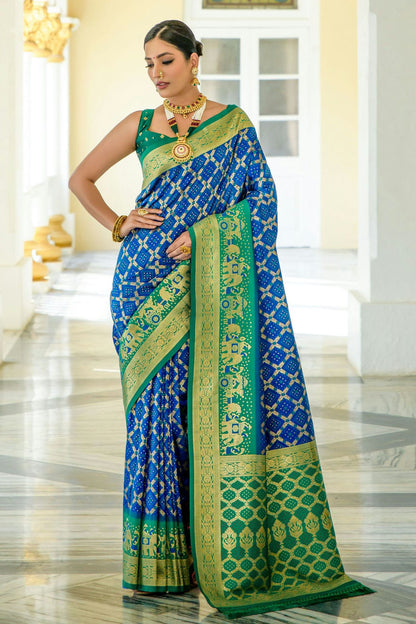 Blue Colour Banarasi Silk Saree