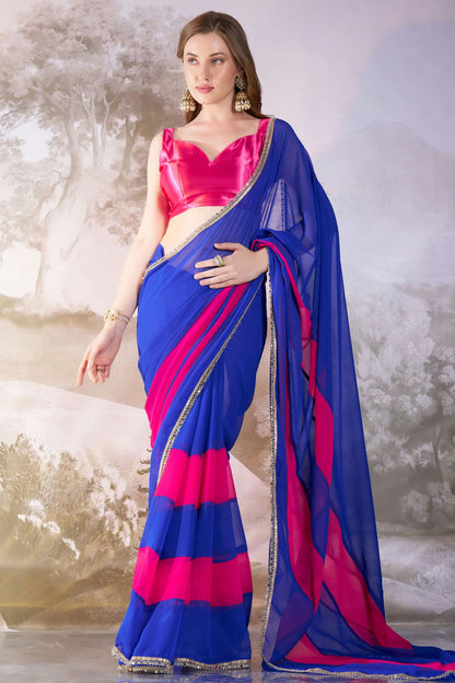 Blue-Colour-Chiffon-Saree-VSSD1112768