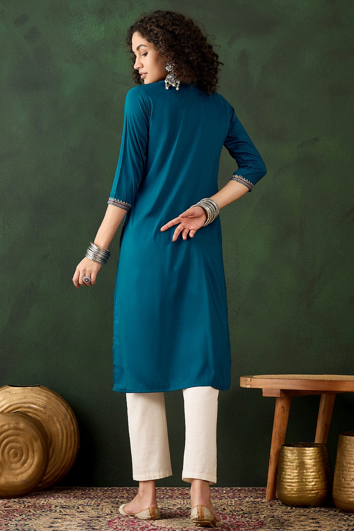 Blue Colour Chinon Kurti VSKR1111273