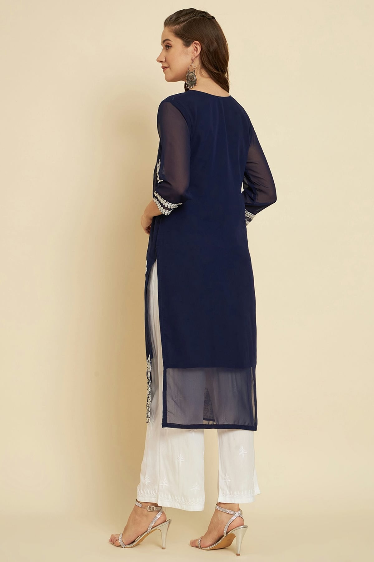 Blue Colour Georgette Kurti VSKR1111268