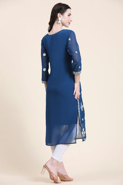 Blue Colour Georgette Kurti VSKR1111292