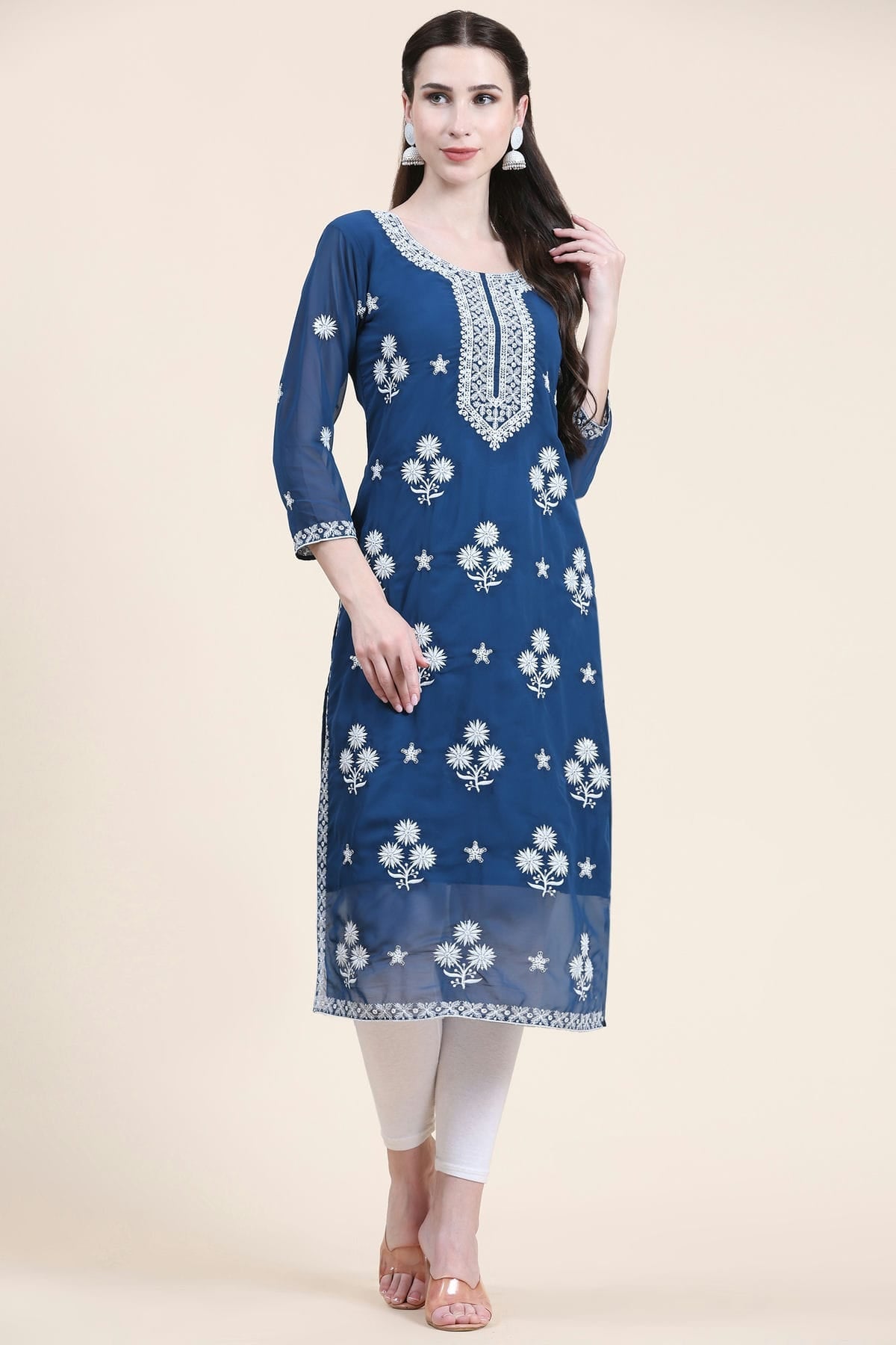 Blue Colour Georgette Kurti