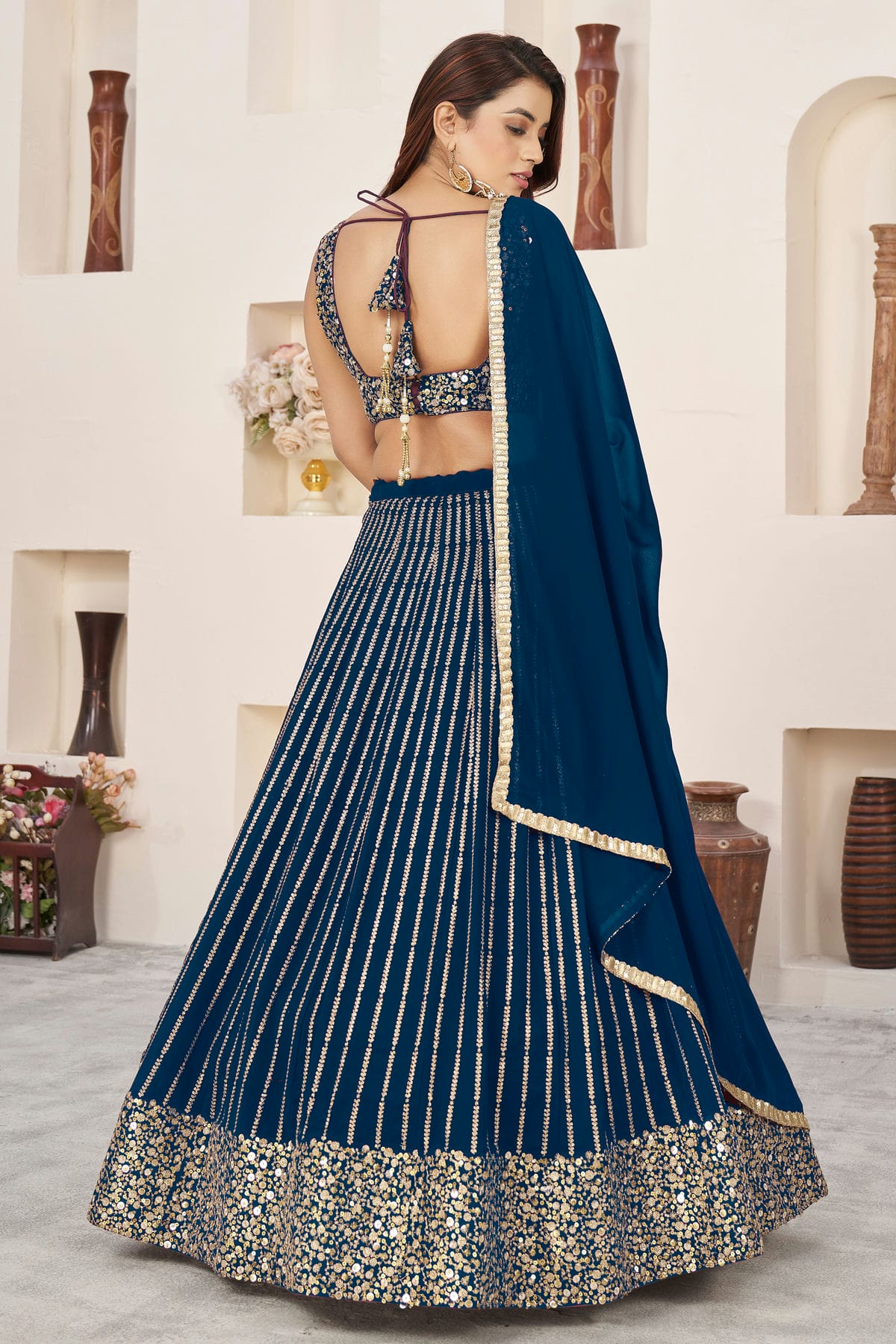 Blue Colour Georgette Lehenga Choli