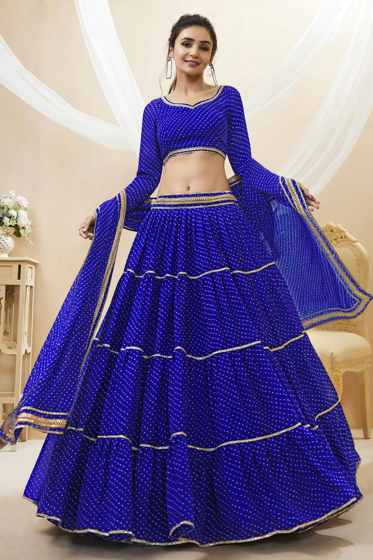 Blue Colour Georgette Lehenga Choli