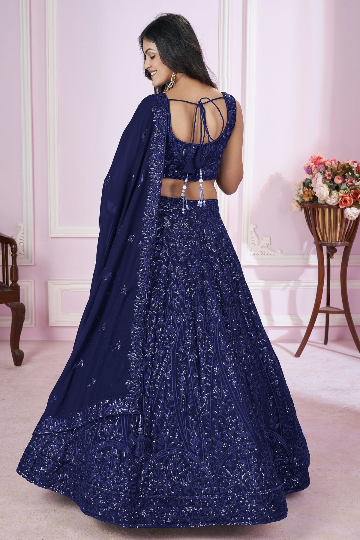 Blue Colour Georgette Lehenga Choli