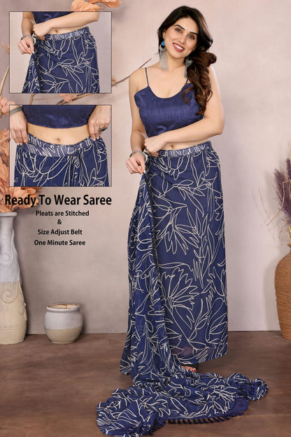 Blue Colour Georgette Ready To Wear Saree VSSD1180208