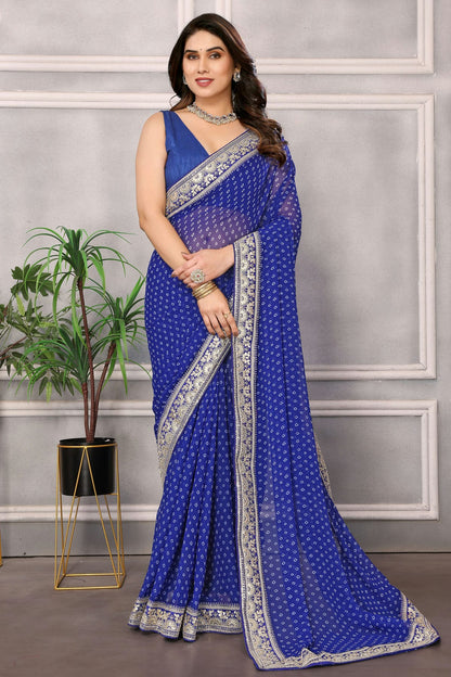 Blue Colour Georgette Saree