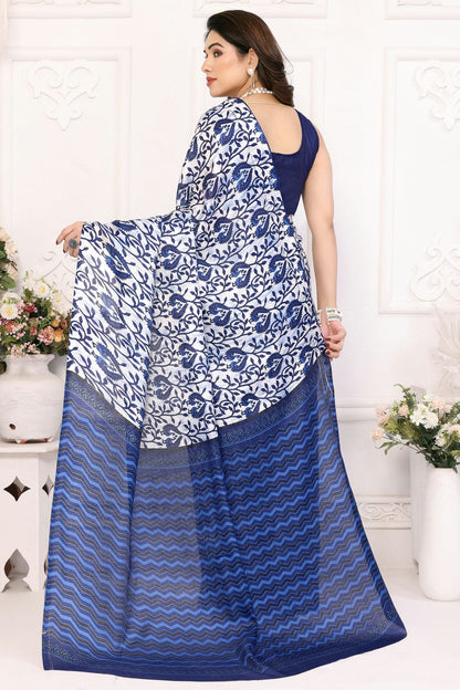 Blue Colour Khadi Saree VSSD1180203