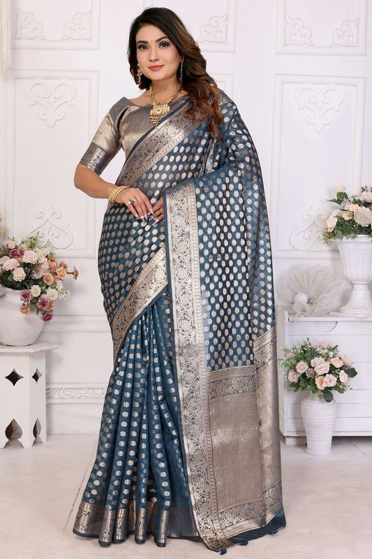 Blue-Colour-Organza-Traditional-Saree-VSSD1112707