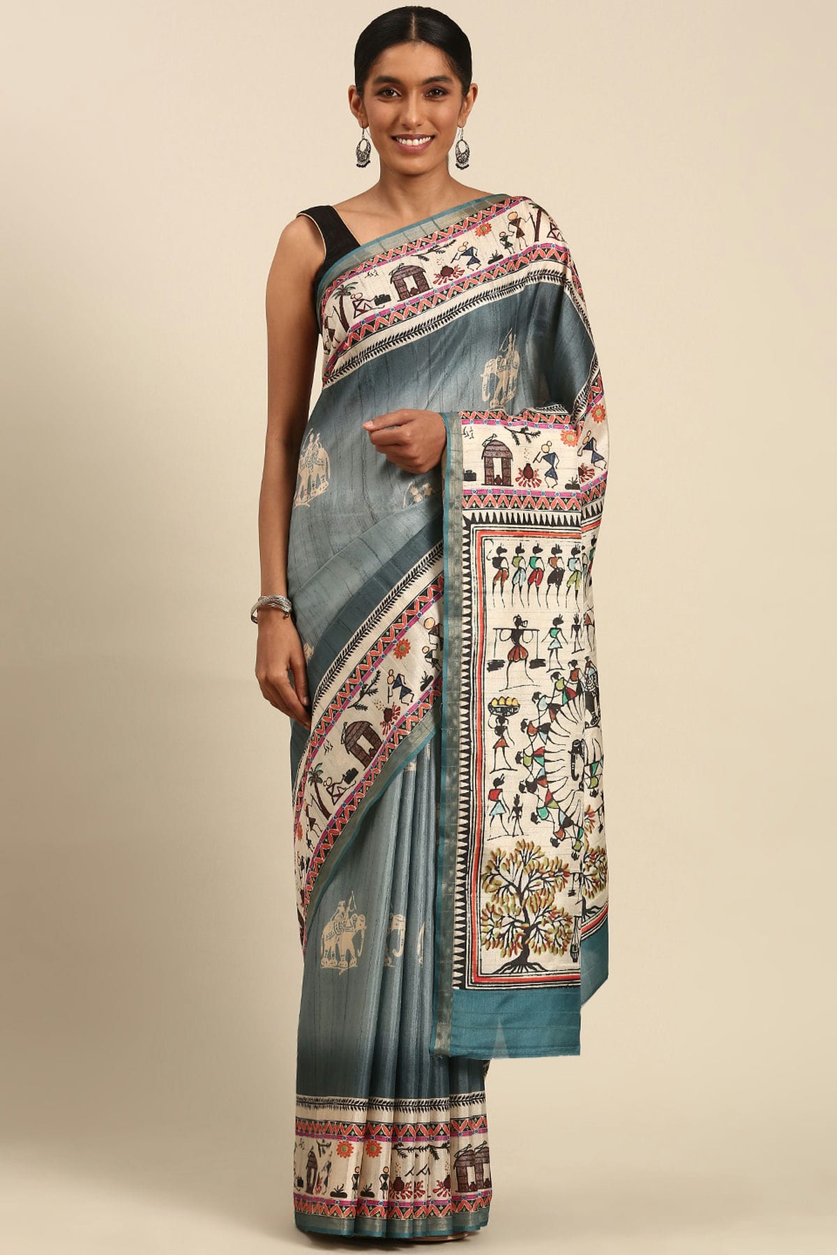 Blue-Colour-Printed-Cotton-Saree-VSSD1103204