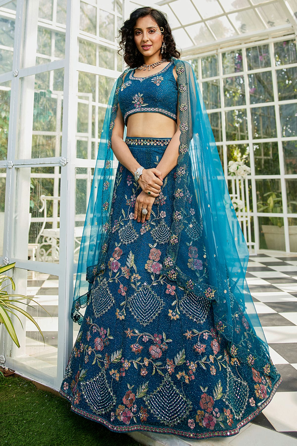 Blue-Colour-Semi-Stitched-Net-Lehenga-Choli-VSLC1112533