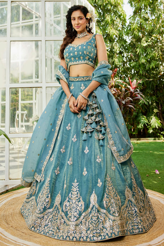 Blue-Colour-Semi-Stitched-Organza-Lehenga-Choli-VSLC1112556