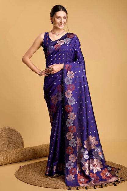 Blue Colour Silk Saree