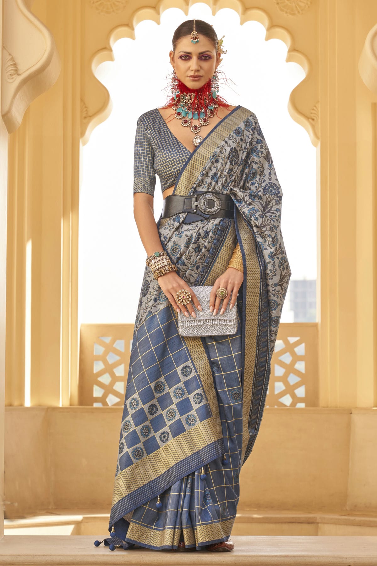 Blue Colour Silk Saree