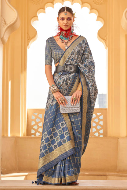 Blue Colour Silk Saree