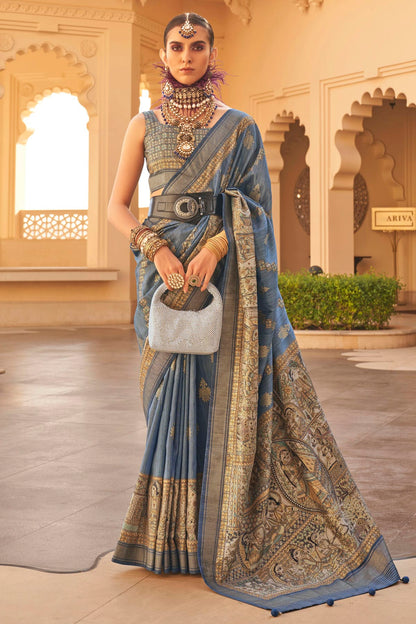 Blue Colour Silk Saree