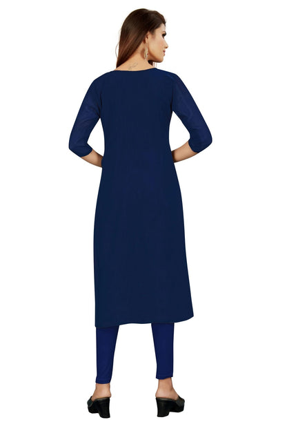 Blue Colour Unstitched Georgette Straight Suit