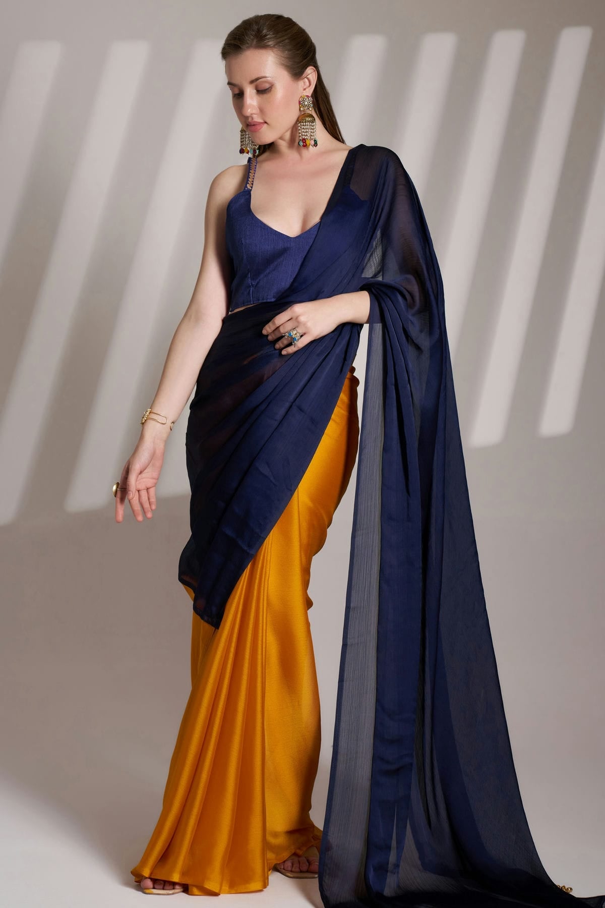 Blue-and-Mustard-Colour-Satin-Rangoli-Saree-VSSD1112755