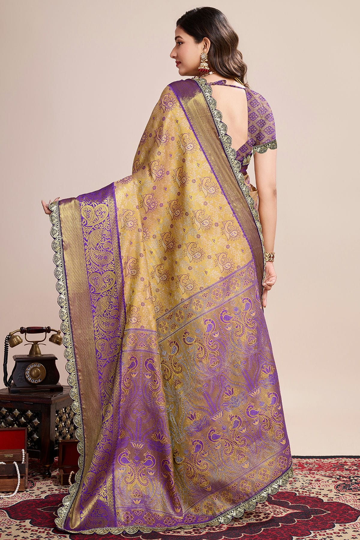 Brown Colour Soft Silk Saree VSSD1112757