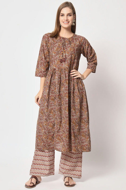 Brown-Colour-Stitched-Cotton-Top-and-Bottom-VSTP1112375