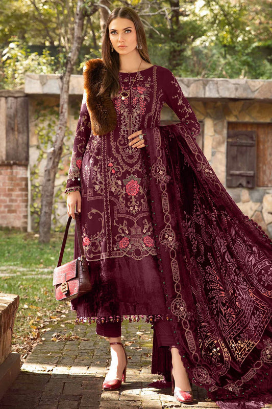 Burgundy Colour Rayon Semi Stitched Pakistani Suit