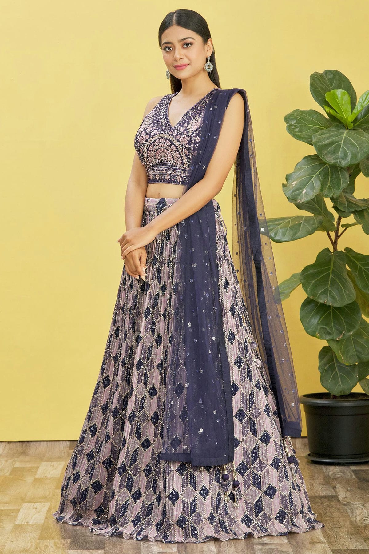 Chinnon Embroidery A Line Lehenga Choli