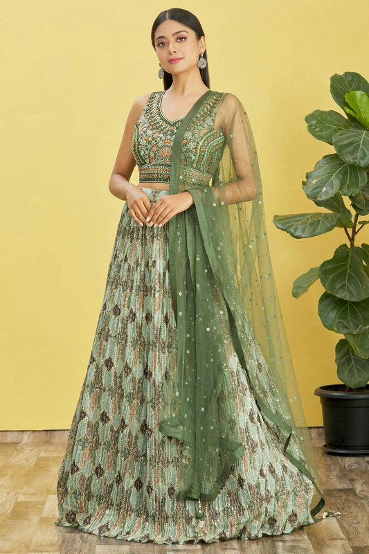 Chinnon Embroidery A Line Lehenga Choli