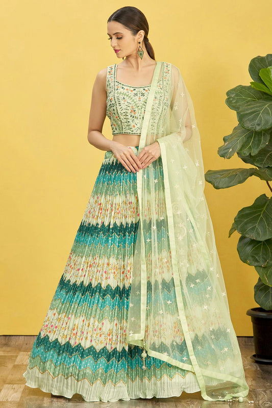 Chinnon Embroidery A Line Lehenga Choli