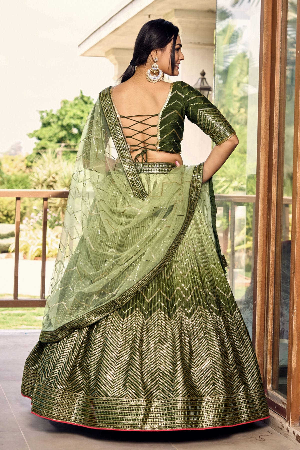 Chinon Embroidery A Line Lehenga Choli