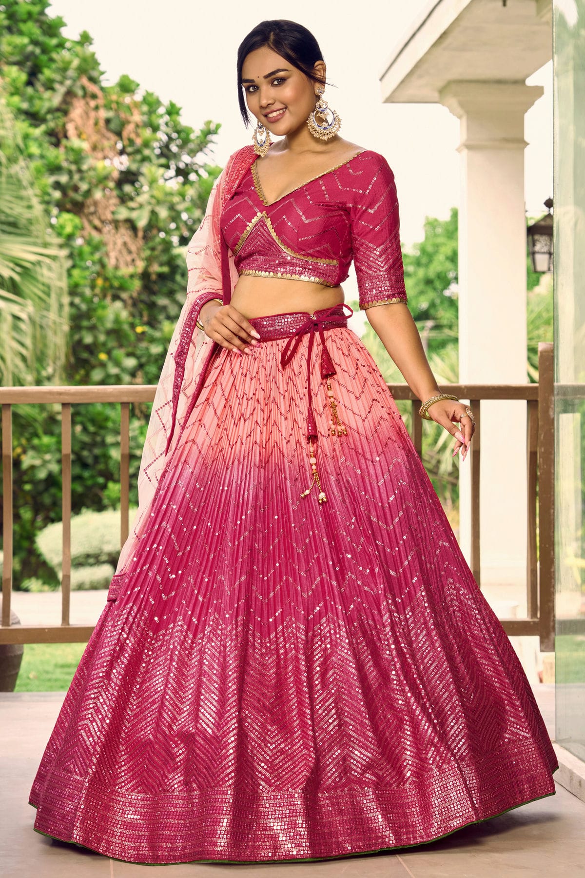 Chinon Embroidery A Line Lehenga Choli