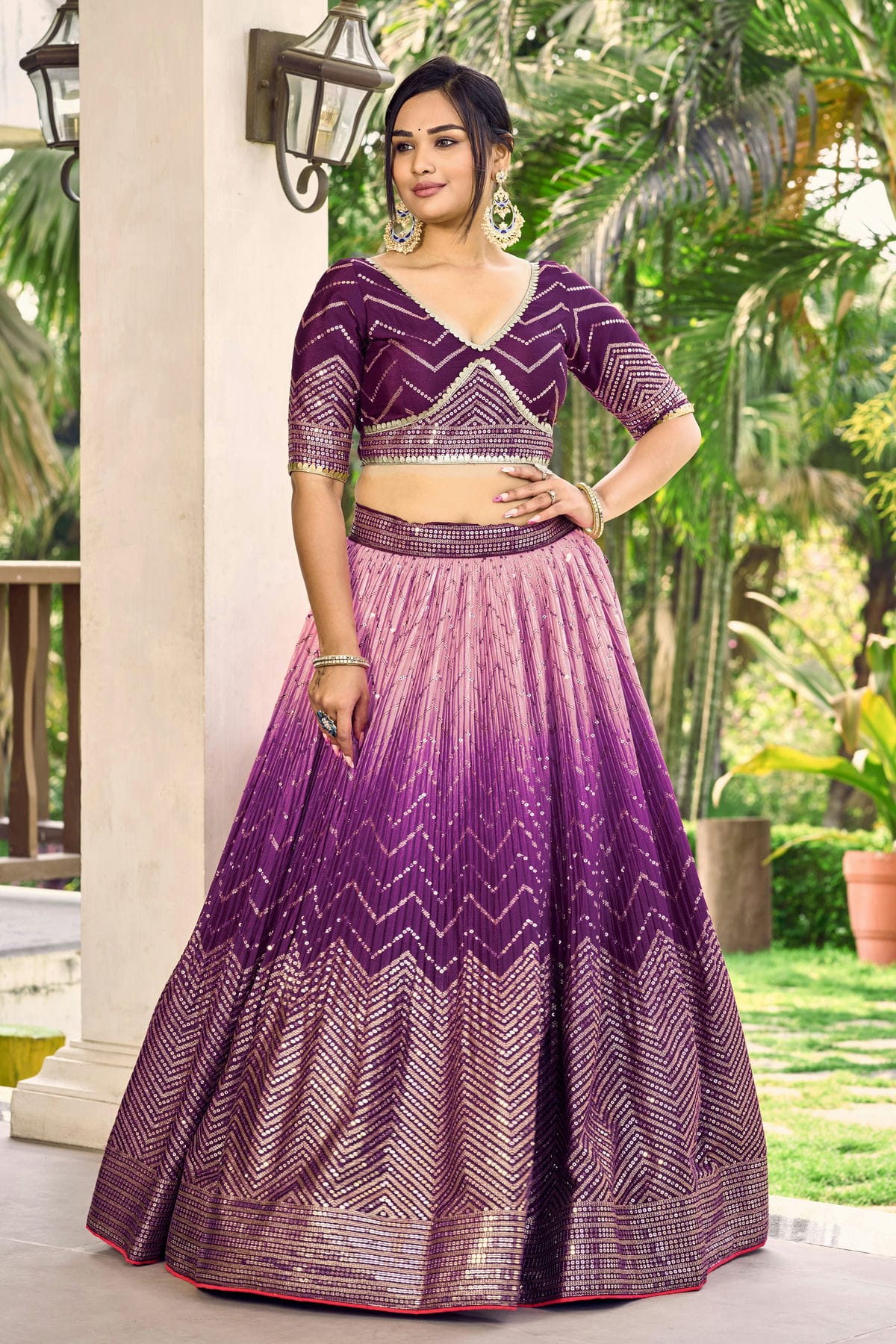 Chinon Embroidery A Line Lehenga Choli