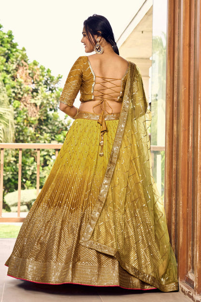 Chinon Embroidery A Line Lehenga Choli