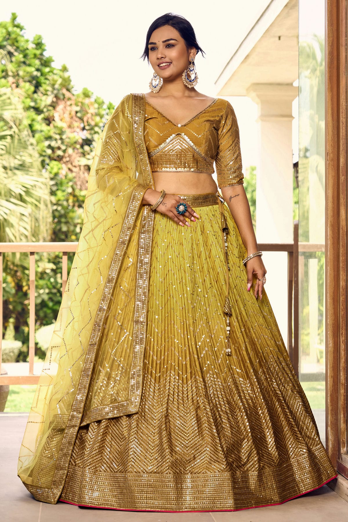 Chinon Embroidery A Line Lehenga Choli