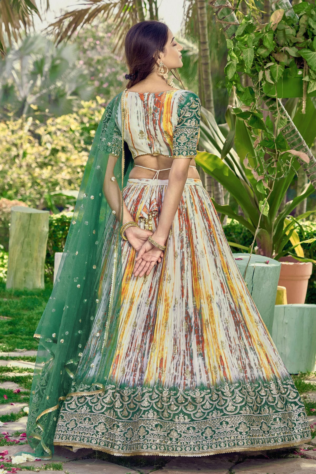 Chinon Embroidery A Line Lehenga Choli