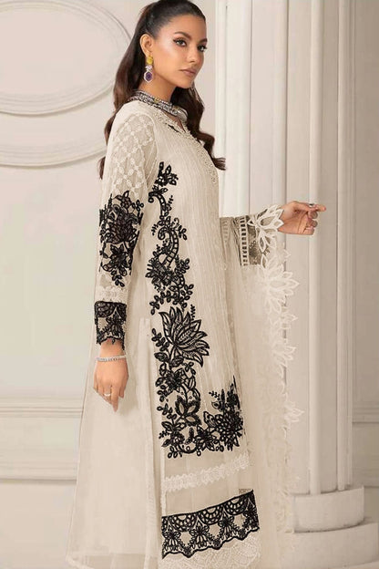 Cream Colour Faux Georgette Pakistani Suit