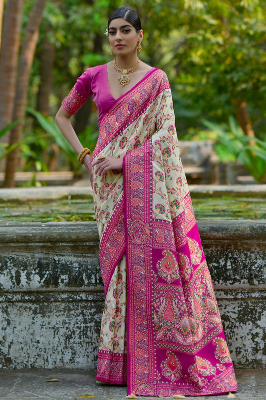 Cream-Colour-Woven-Work-Pashmina-Silk-Saree-VSSD1260027