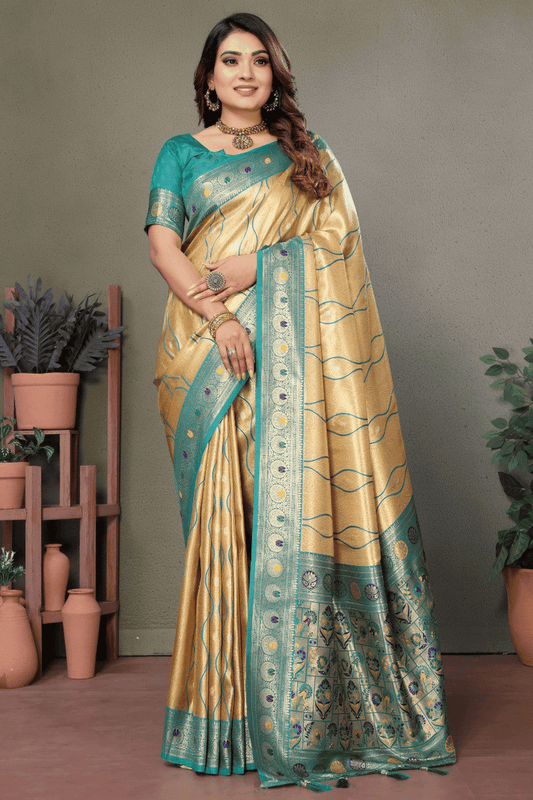 Cream-Colour-Woven-Work-Pure-Banarasi-Tissue-Silk-Traditional-Saree-VSSD1250319