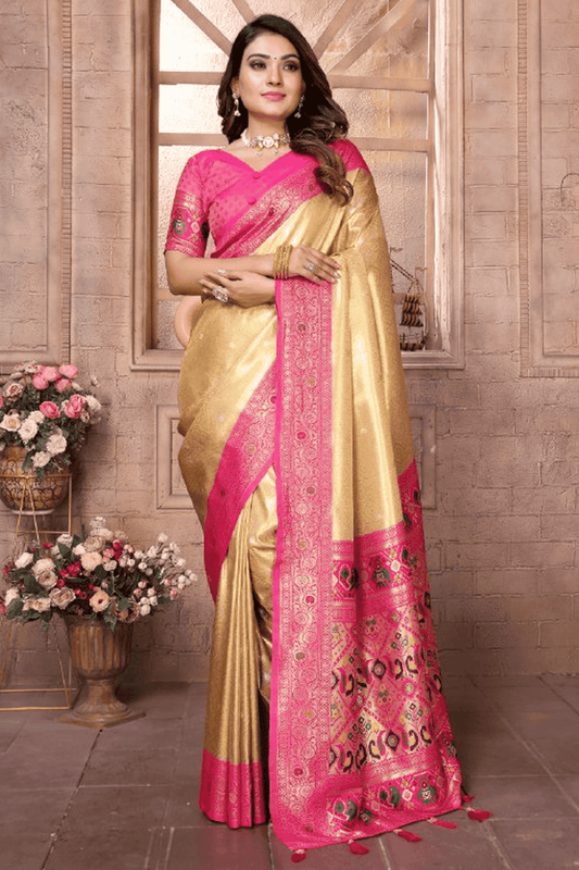 Cream-Colour-Woven-Work-Pure-Banarasi-Tissue-Silk-Traditional-Saree-VSSD1250329