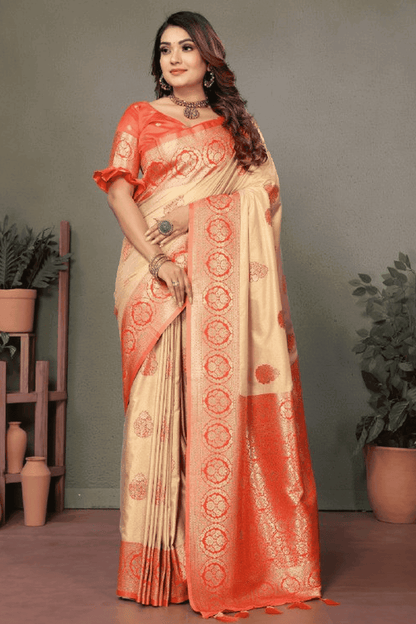 Cream-Colour-Woven-Work-Viscose-Silk-Traditional-Saree-VSSD1250259